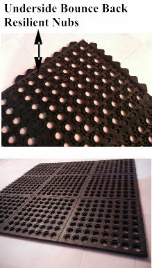 Horse stall drain thru rubber mats