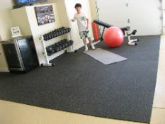 Fitness flooring, interlocking zip tiles for home gym weight room